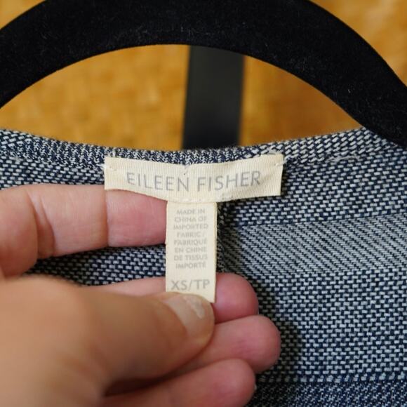Eileen‎ Fisher Organic Cotton Open Front Denim Jacket Blue Womens Size XS - Picture 5 of 6